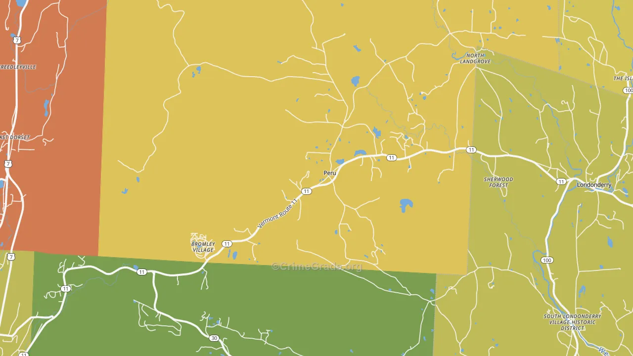 Peru, VT Map of Robbery Rates