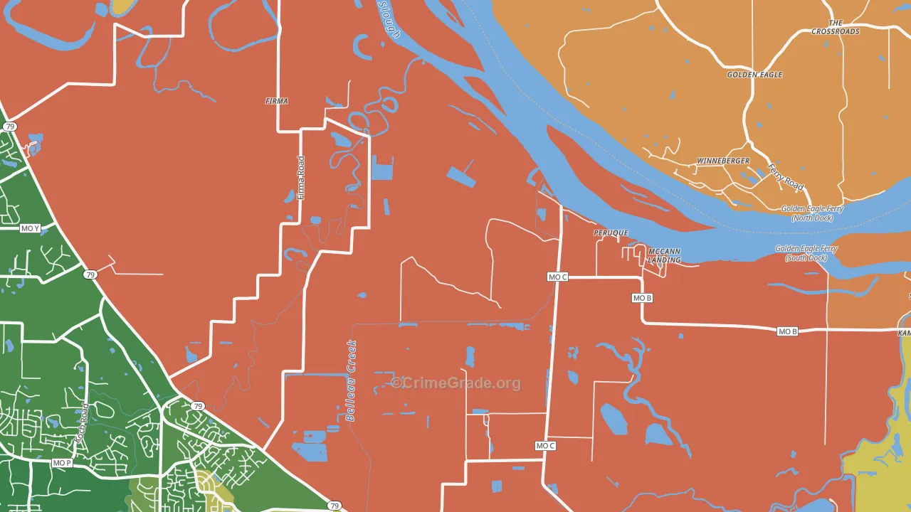 Peruque, MO Map of Robbery Rates