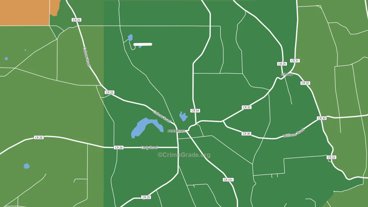 Peterboro, NY Map of Robbery Rates