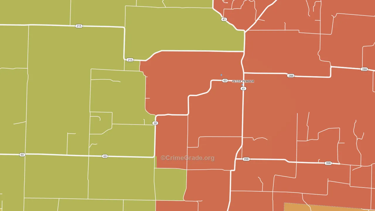 Peterpender, AR Map of Robbery Rates