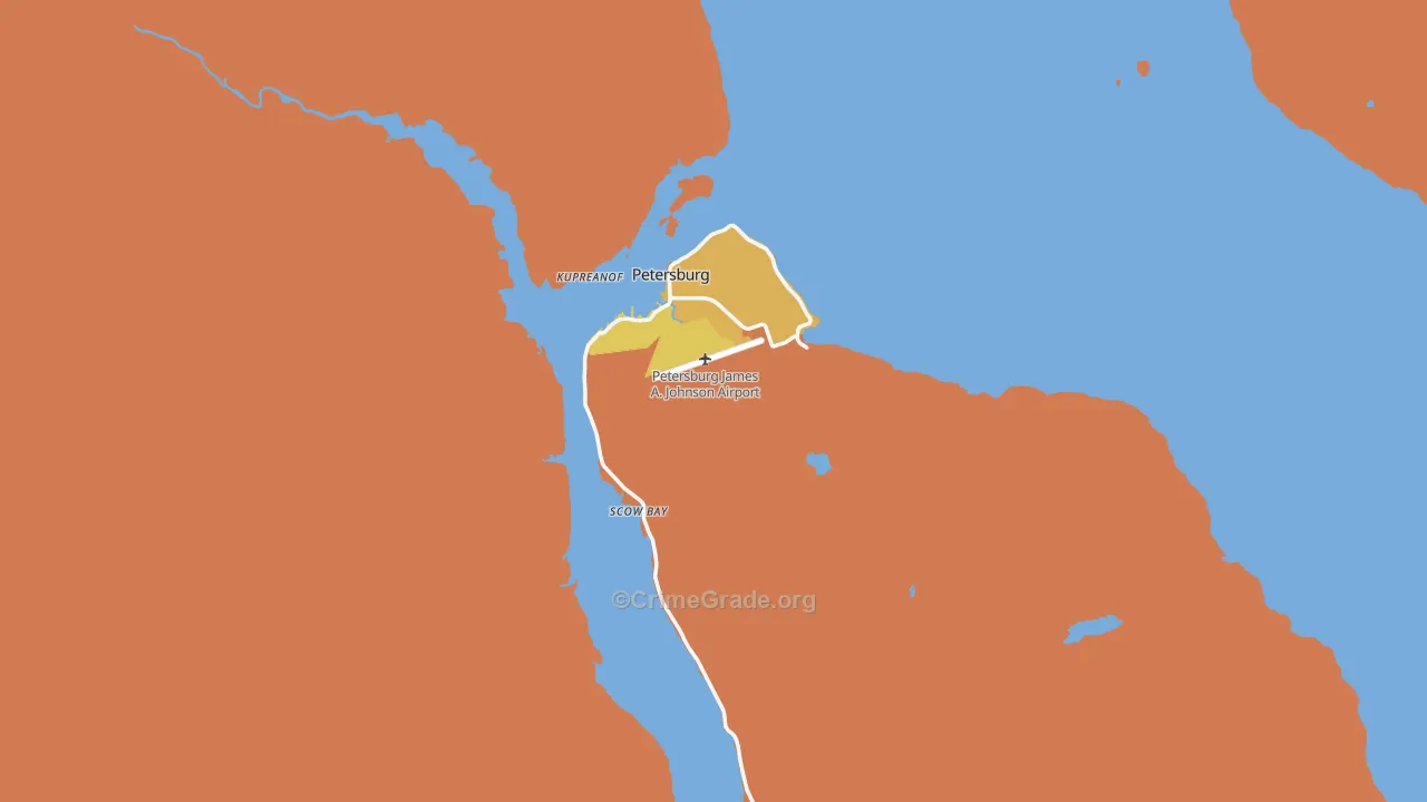 Petersburg, AK Map of Robbery Rates