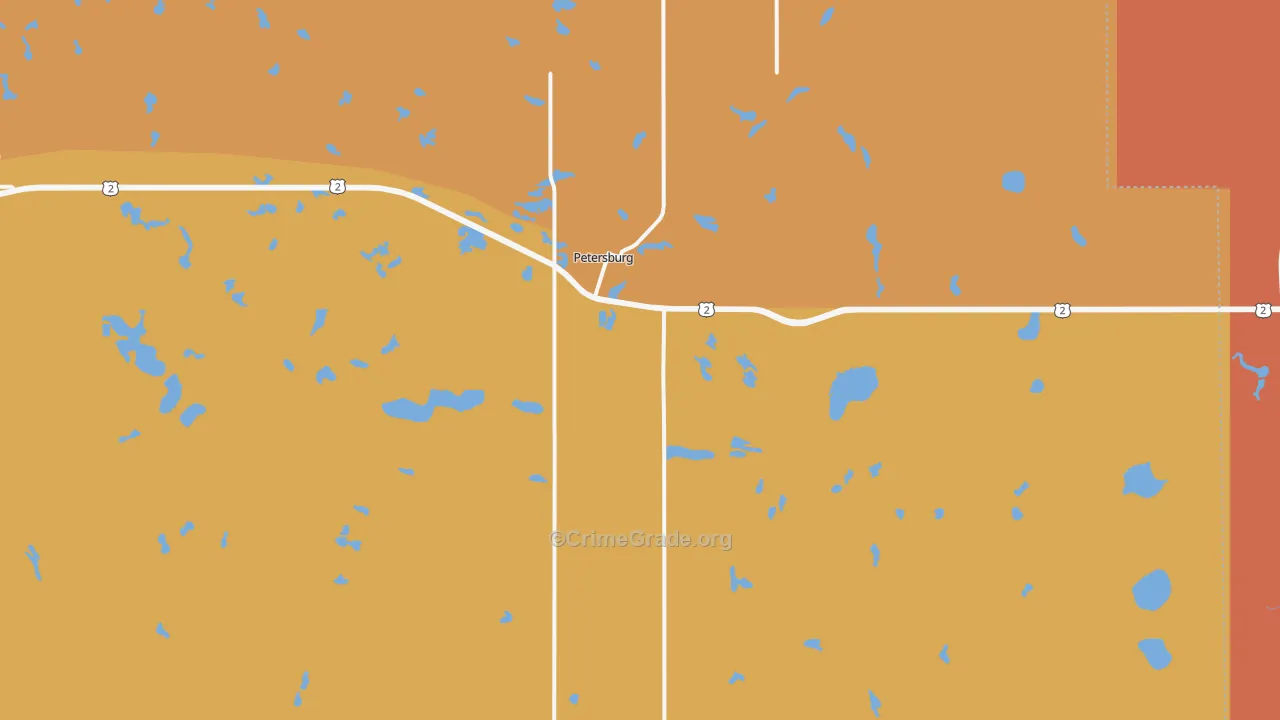Petersburg, ND Map of Robbery Rates