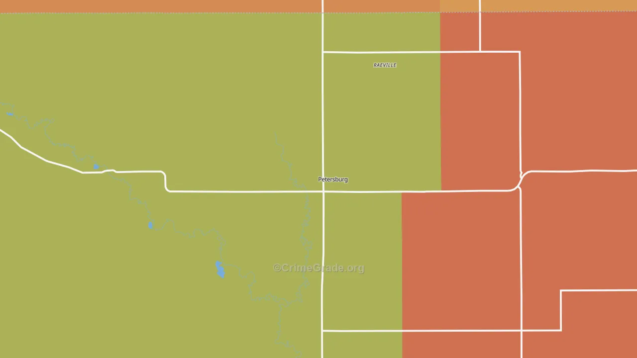 Petersburg, NE Map of Robbery Rates