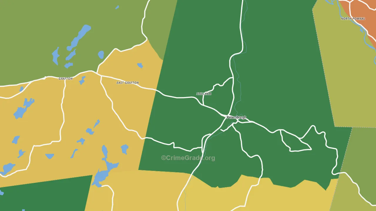 Petersburg, NY Map of Robbery Rates