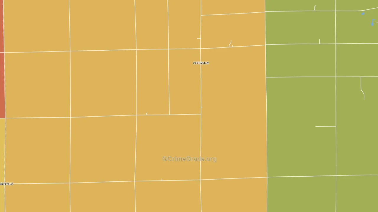 Peterson, IN Map of Robbery Rates