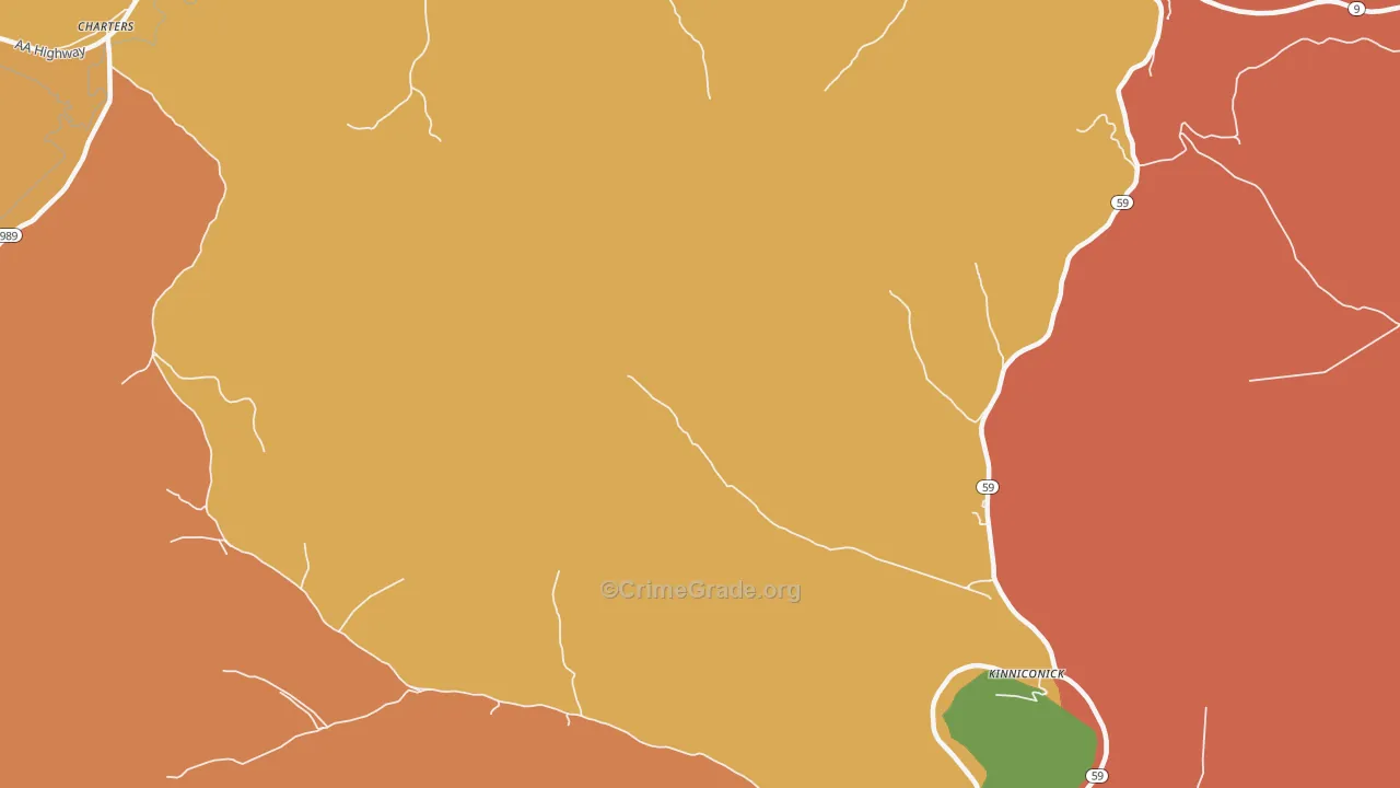 Petersville, KY Map of Robbery Rates