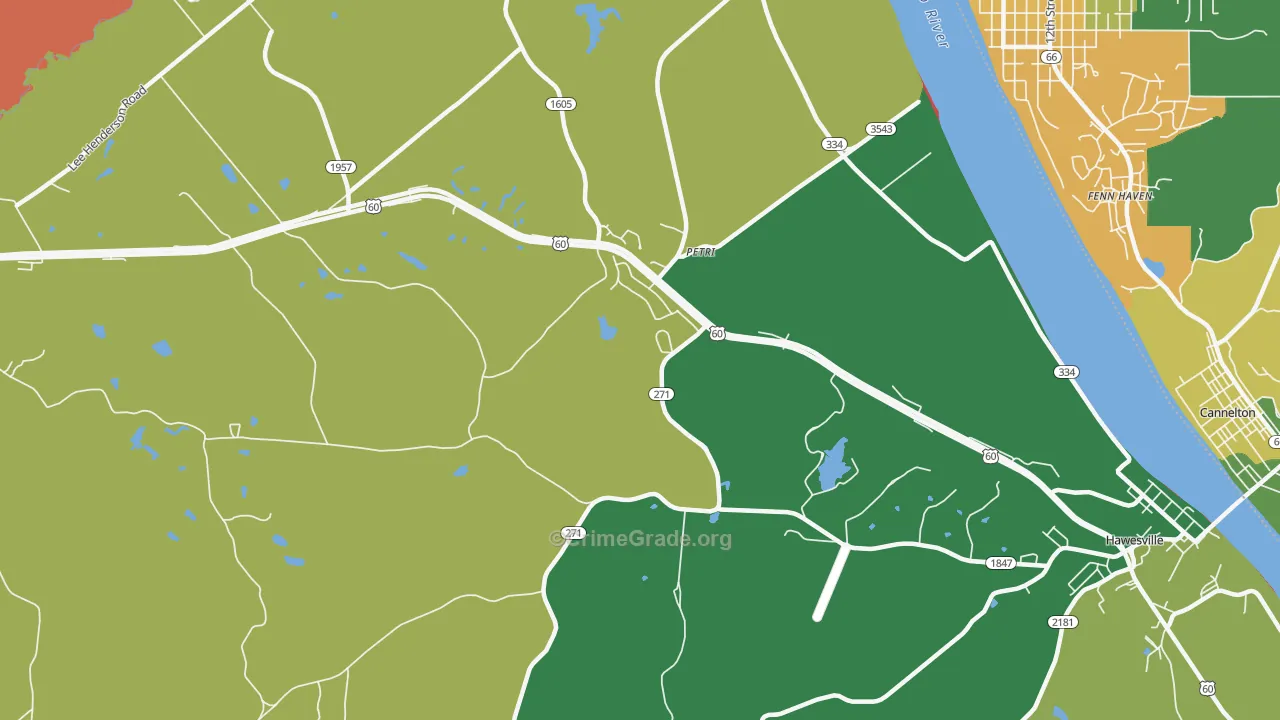 Petri, KY Map of Robbery Rates
