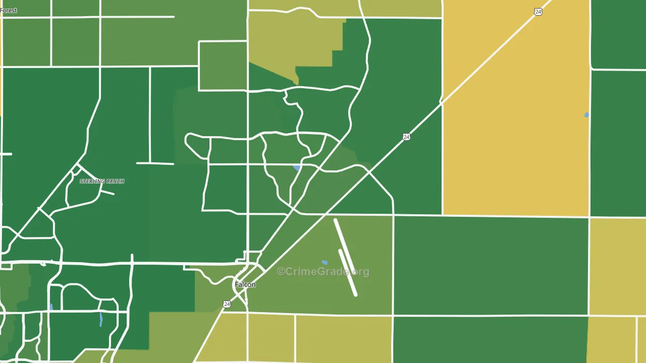 Peyton, CO Map of Robbery Rates