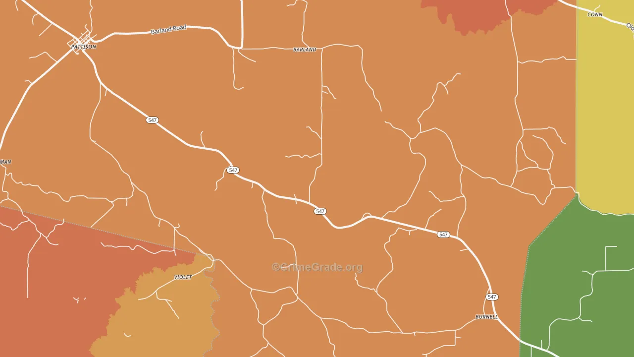 Peyton, MS Map of Robbery Rates