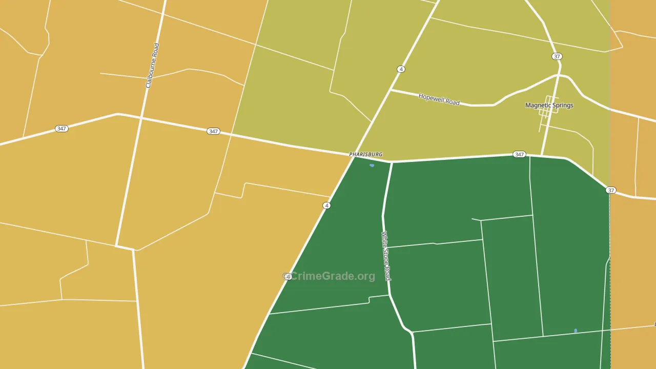 Pharisburg, OH Map of Robbery Rates