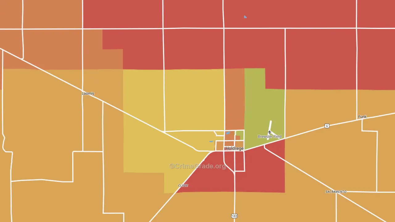 Phelps County, NE Map of Robbery Rates