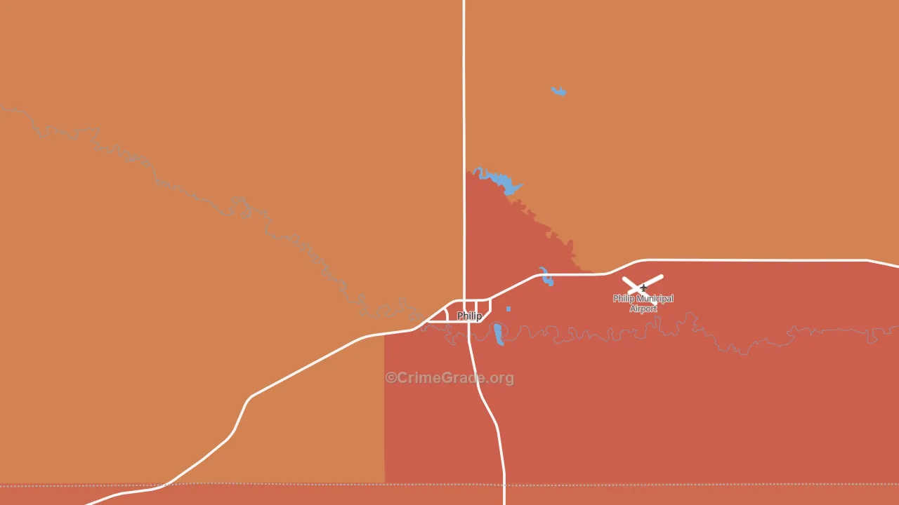 Philip, SD Map of Robbery Rates