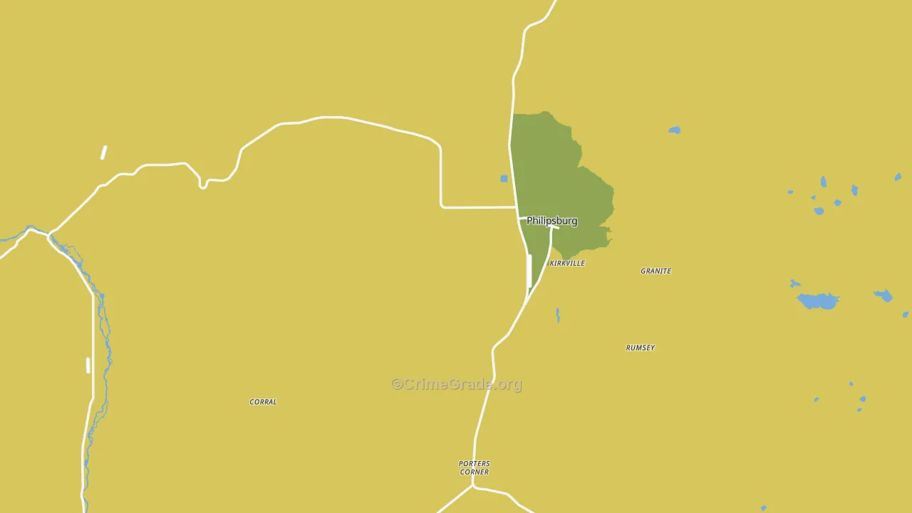 Philipsburg, MT Map of Robbery Rates
