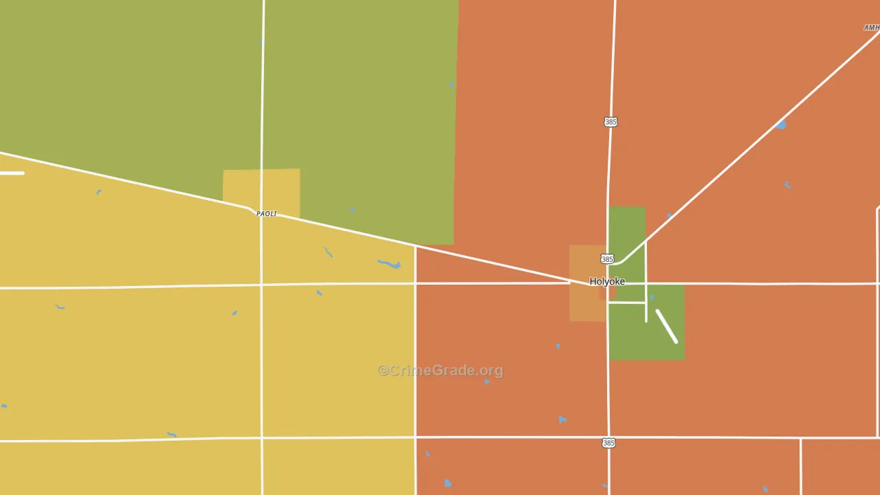 Phillips County, CO Map of Robbery Rates