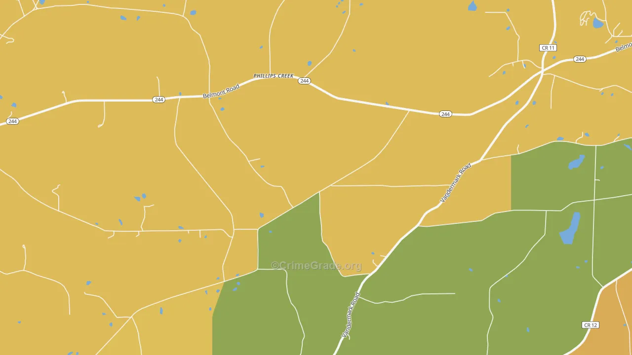 Phillips Creek, NY Map of Robbery Rates