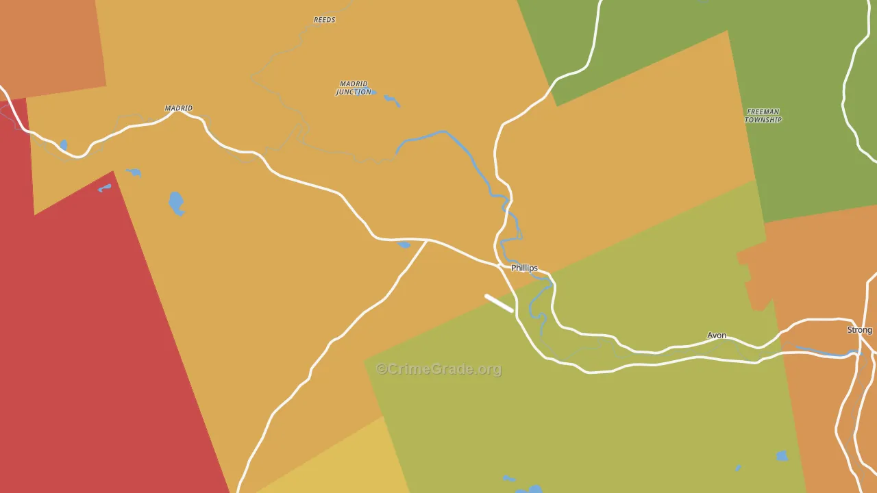 Phillips, ME Map of Robbery Rates
