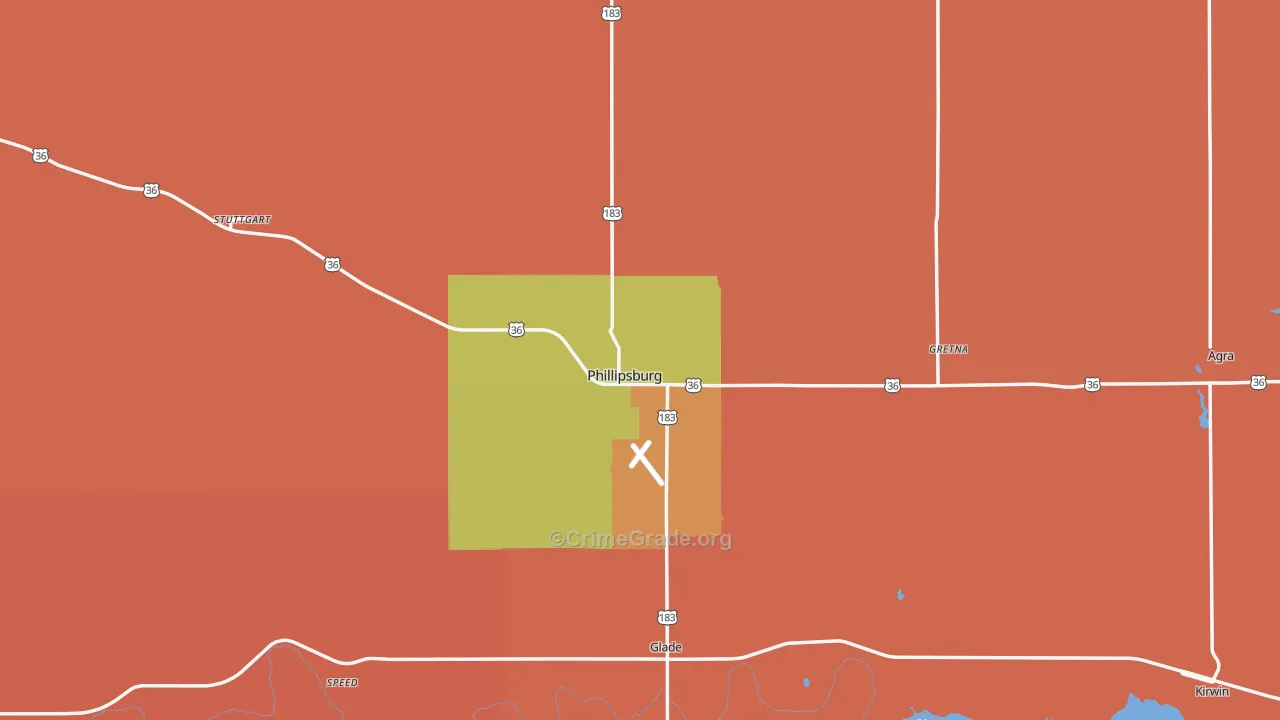 Phillipsburg, KS Map of Robbery Rates