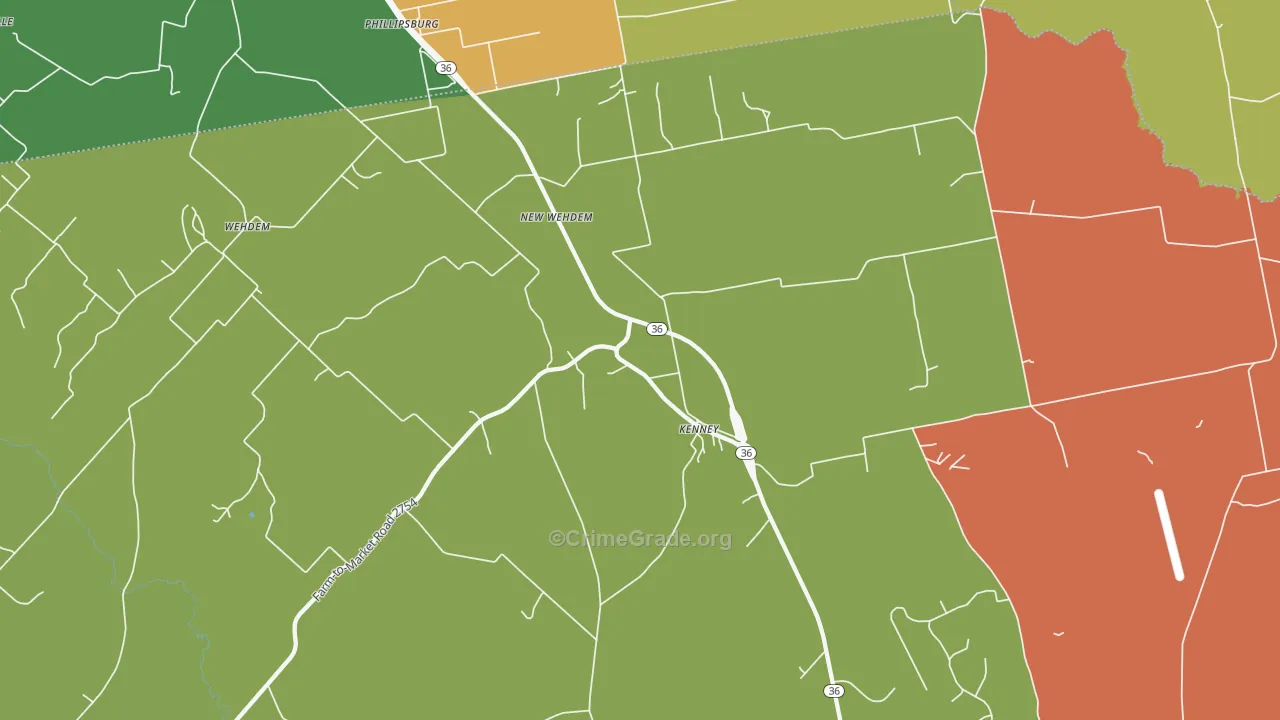 Phillipsburg, TX Map of Robbery Rates
