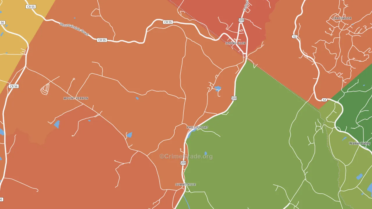 Phillipsport, NY Map of Robbery Rates
