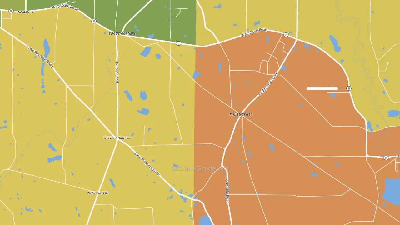 Phillipsville, PA Map of Robbery Rates