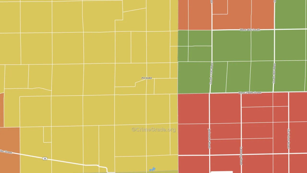 Pickard, IN Map of Robbery Rates
