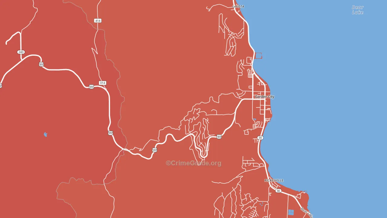 Pickelville, UT Map of Robbery Rates