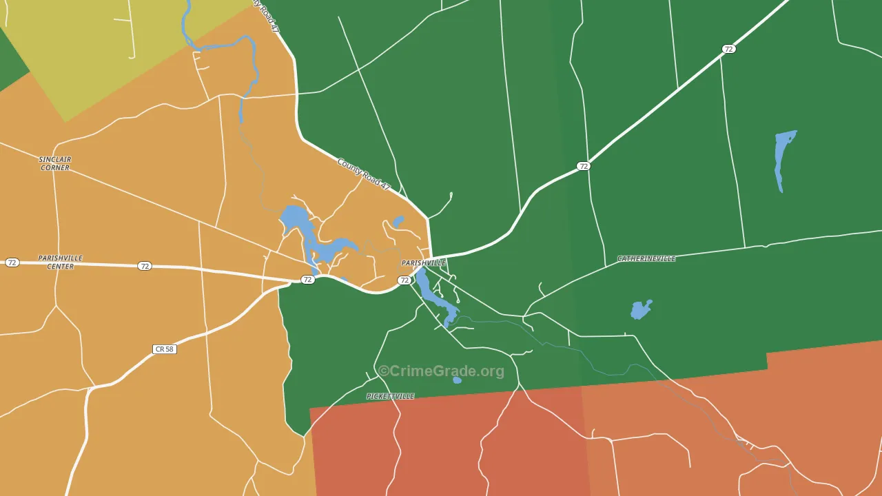 Pickettville, NY Map of Robbery Rates