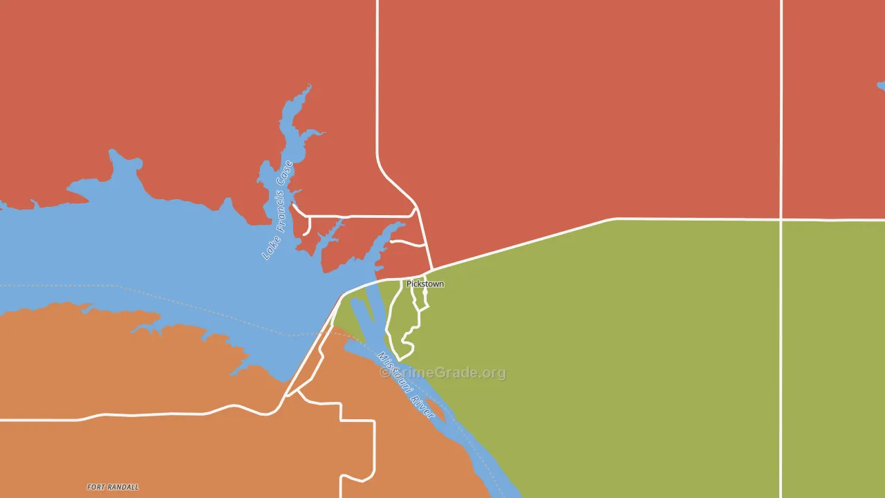 Pickstown, SD Map of Robbery Rates
