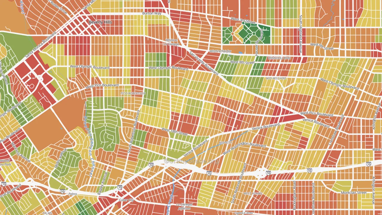 Pico-Robertson, Los Angeles, CA Map of Robbery Rates