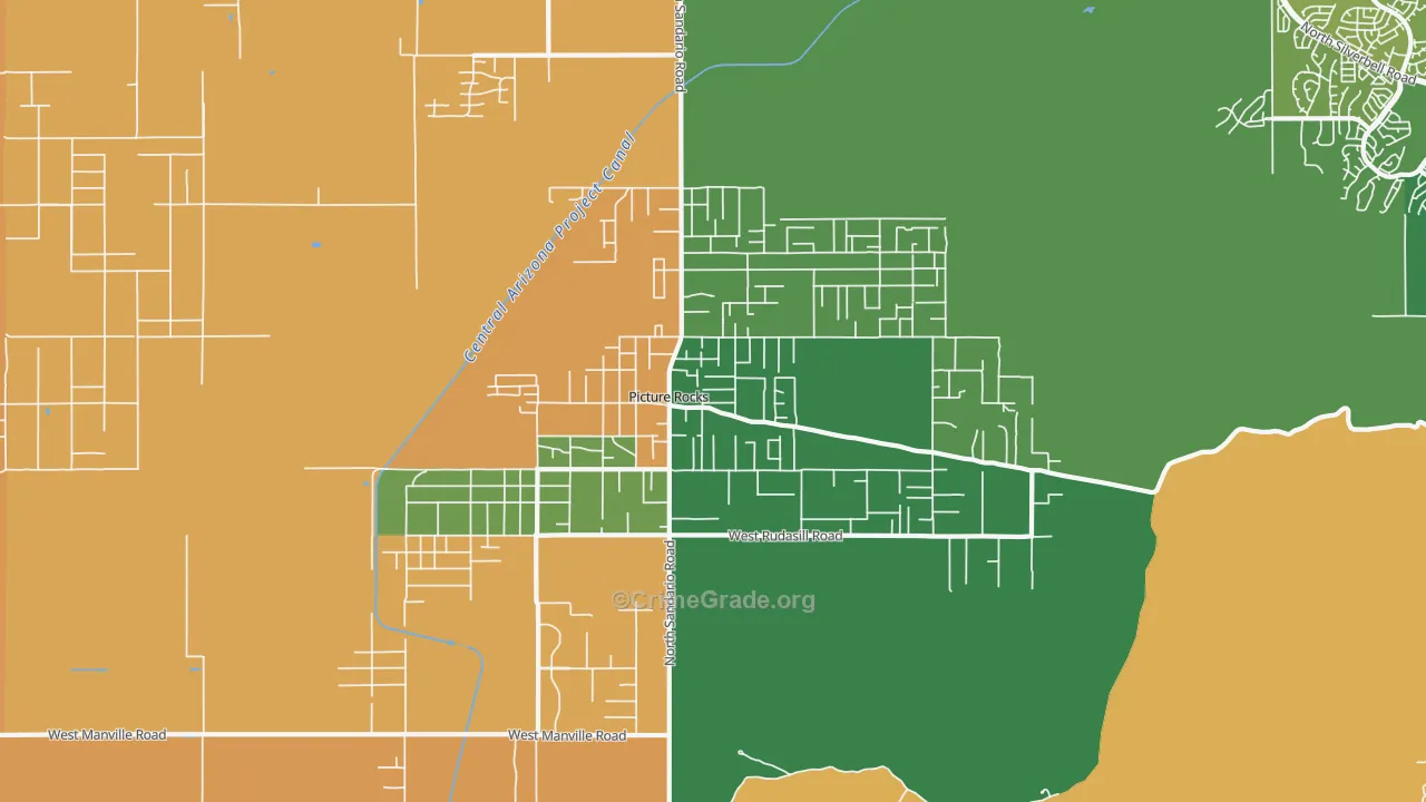 Picture Rocks, AZ Map of Robbery Rates