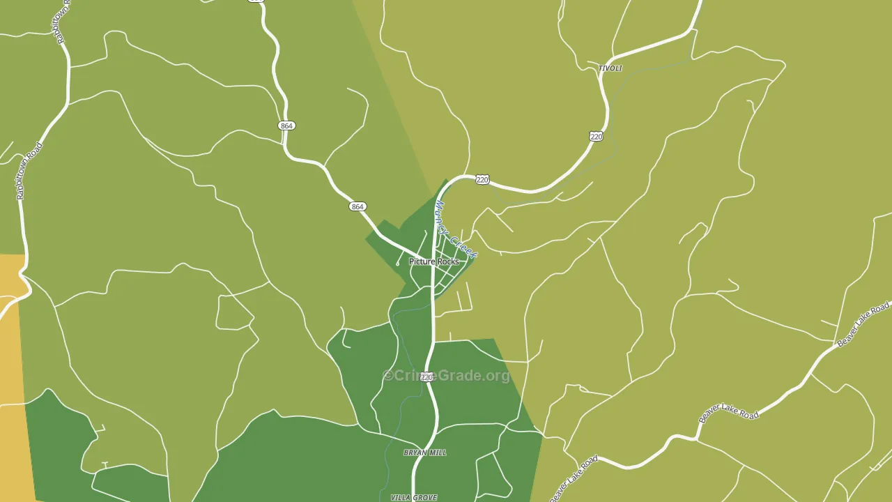Picture Rocks, PA Map of Robbery Rates