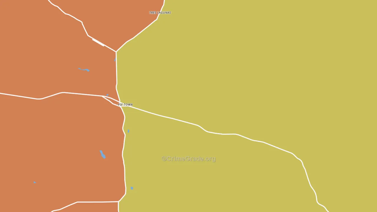 Pie Town, NM Map of Robbery Rates