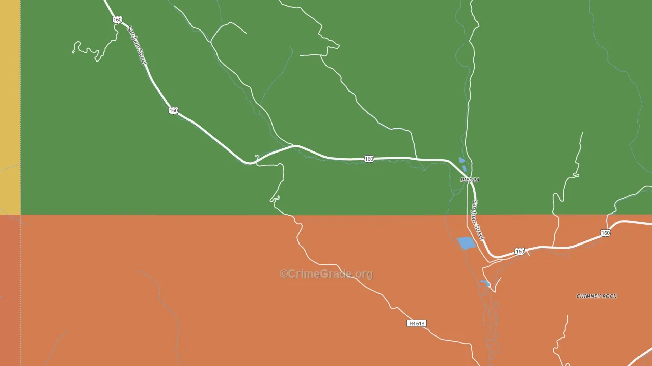 Piedra, CO Map of Robbery Rates