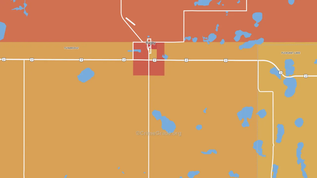 Pierce County, ND Map of Robbery Rates