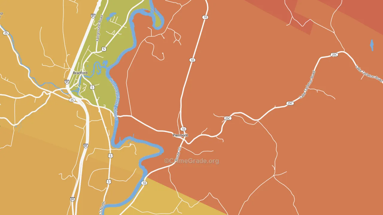Piermont, NH Map of Robbery Rates