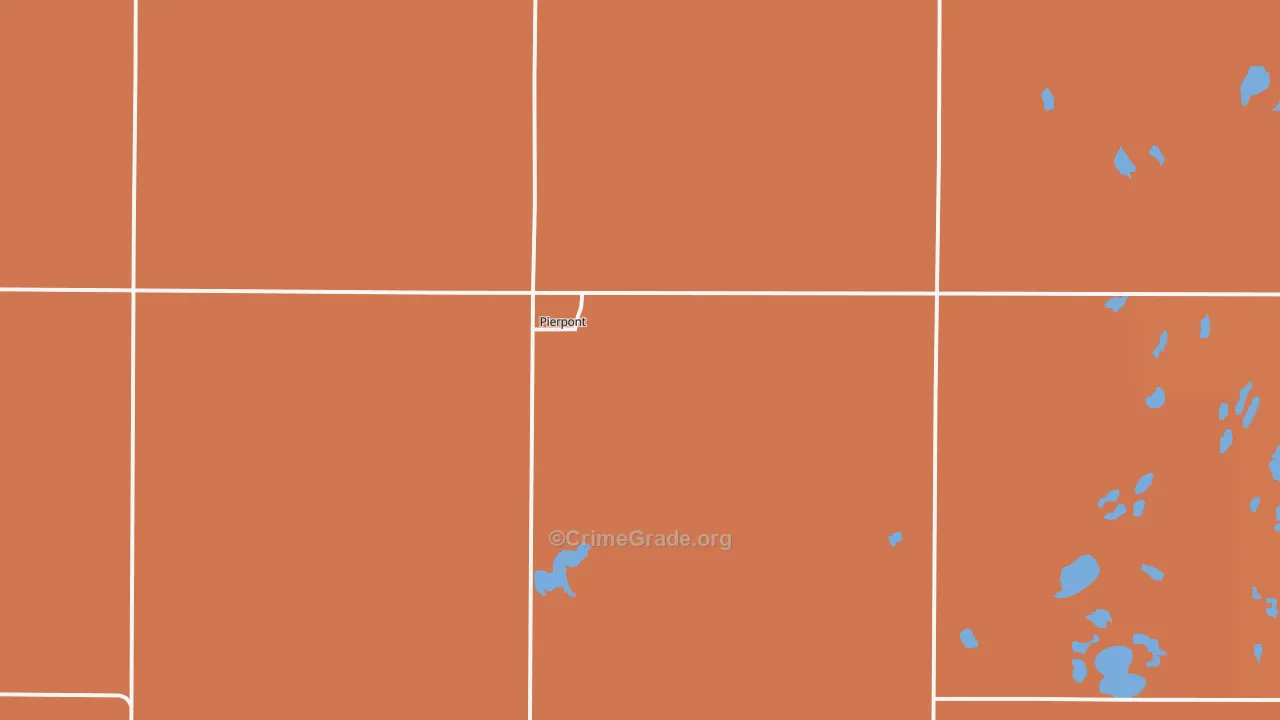 Pierpont, SD Map of Robbery Rates