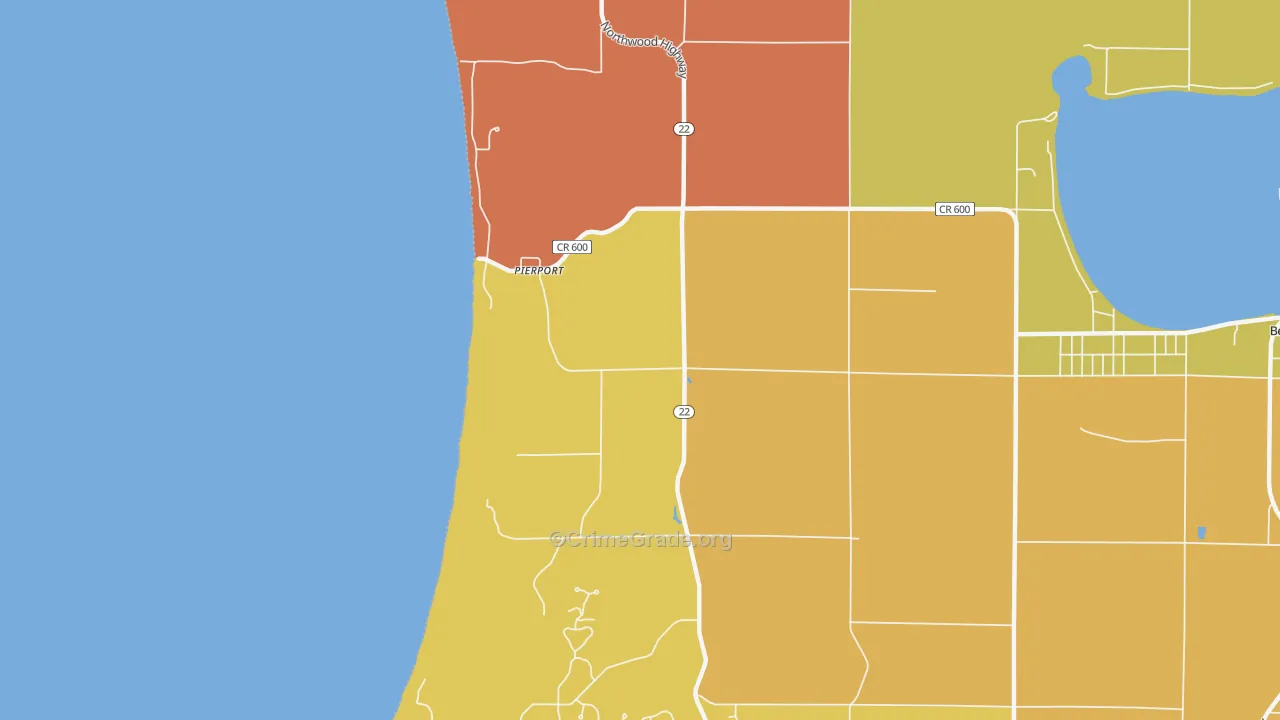 Pierport, MI Map of Robbery Rates