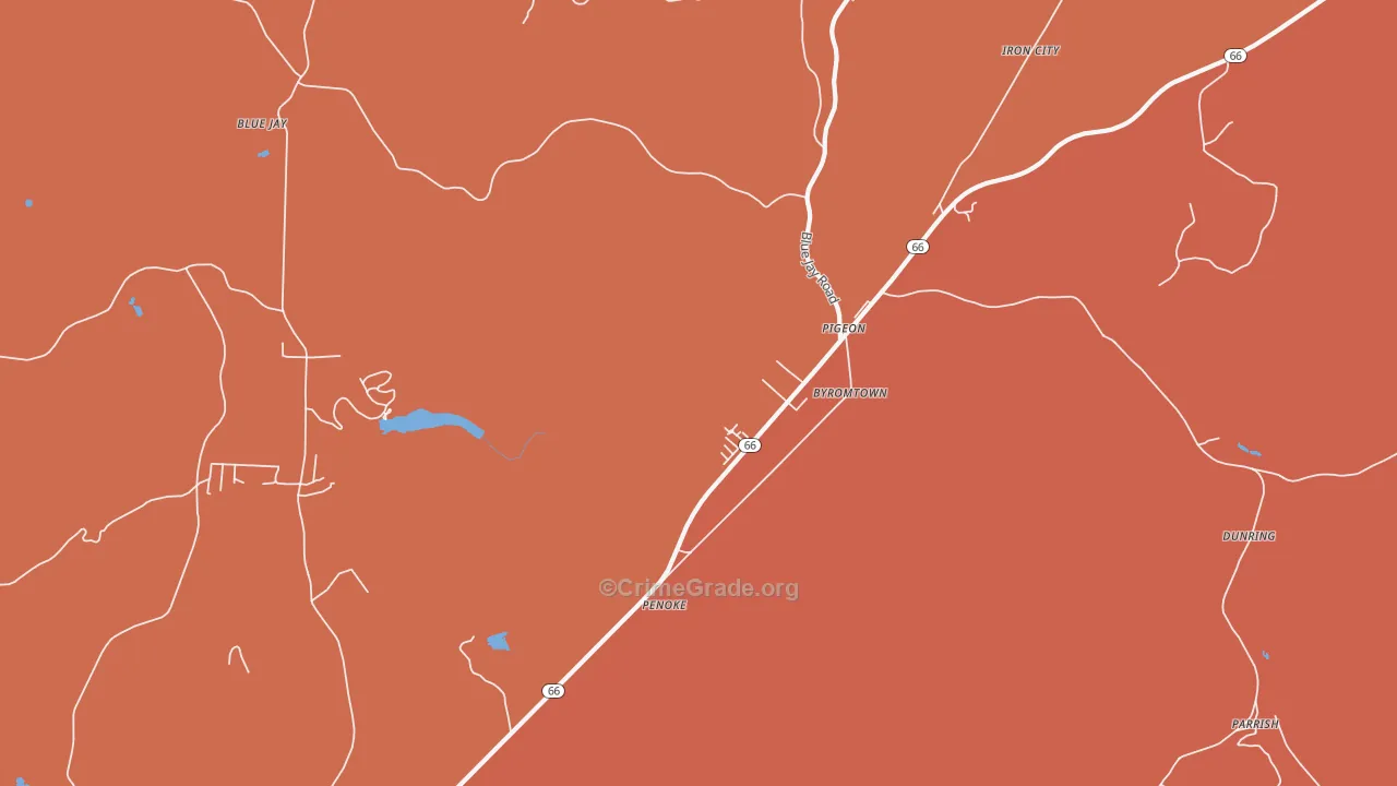 Pigeon, PA Map of Robbery Rates