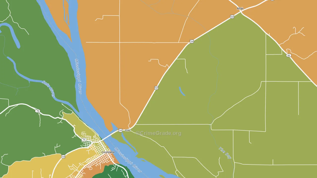 Pike, IL Map of Robbery Rates