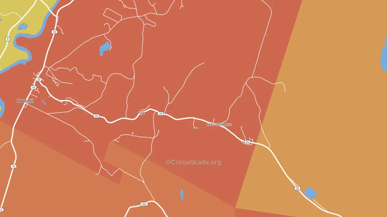 Pike, NH Map of Robbery Rates