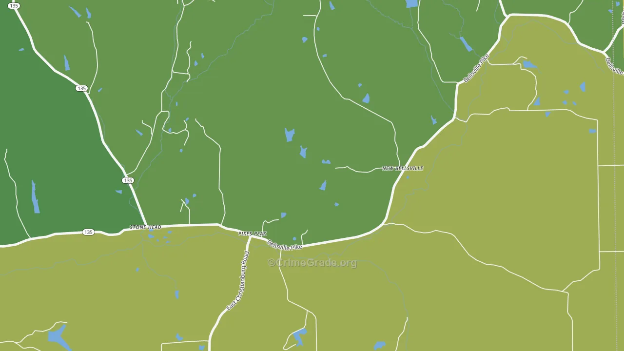 Pikes Peak, IN Map of Robbery Rates