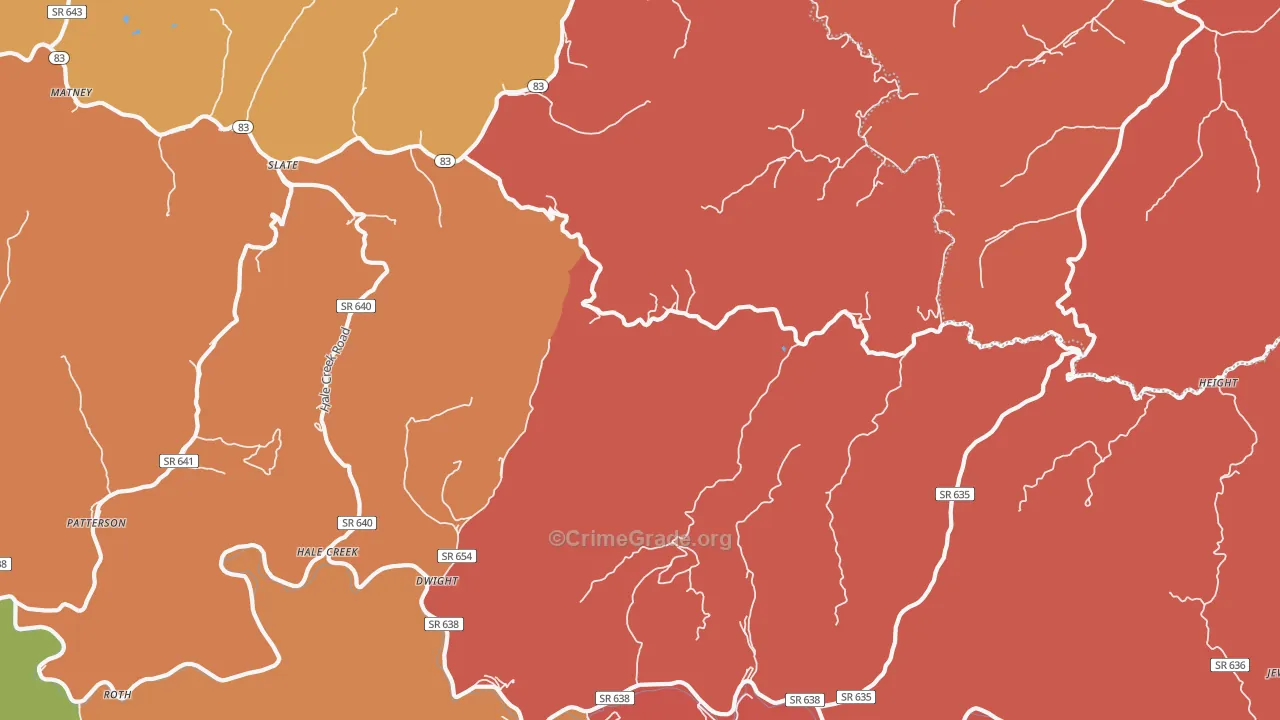 Pilgrims Knob, VA Map of Robbery Rates