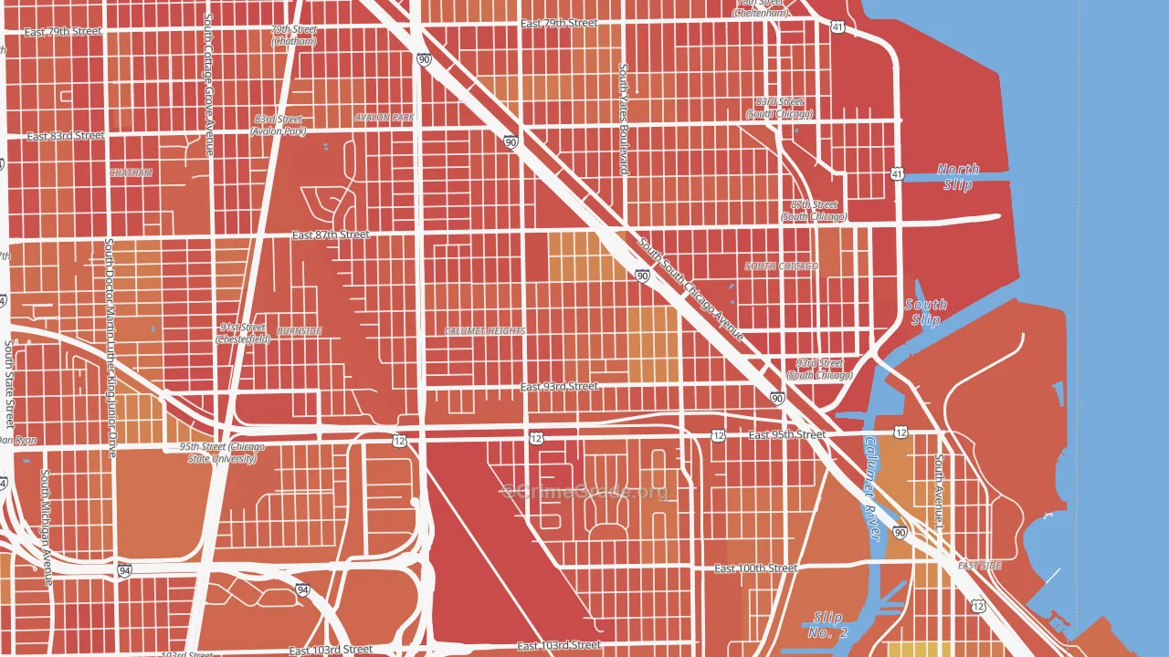 Pill Hill, Chicago, IL Map of Robbery Rates
