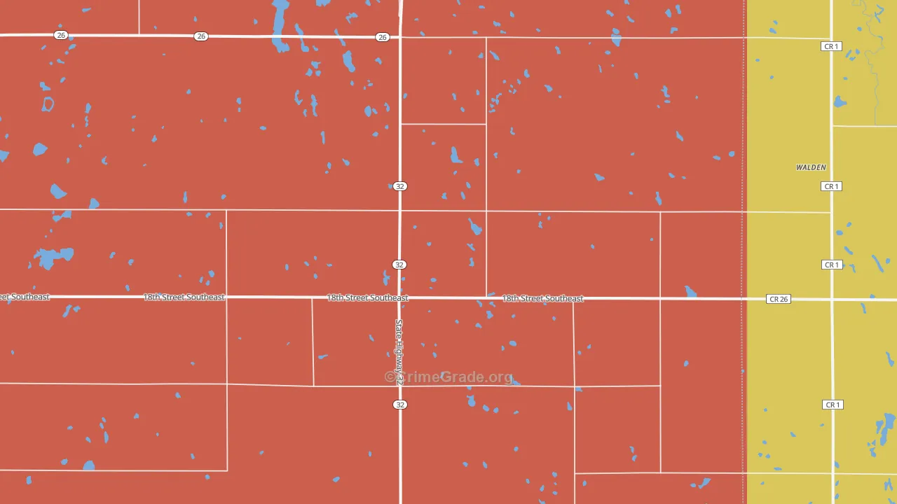 Pillsbury, ND Map of Robbery Rates