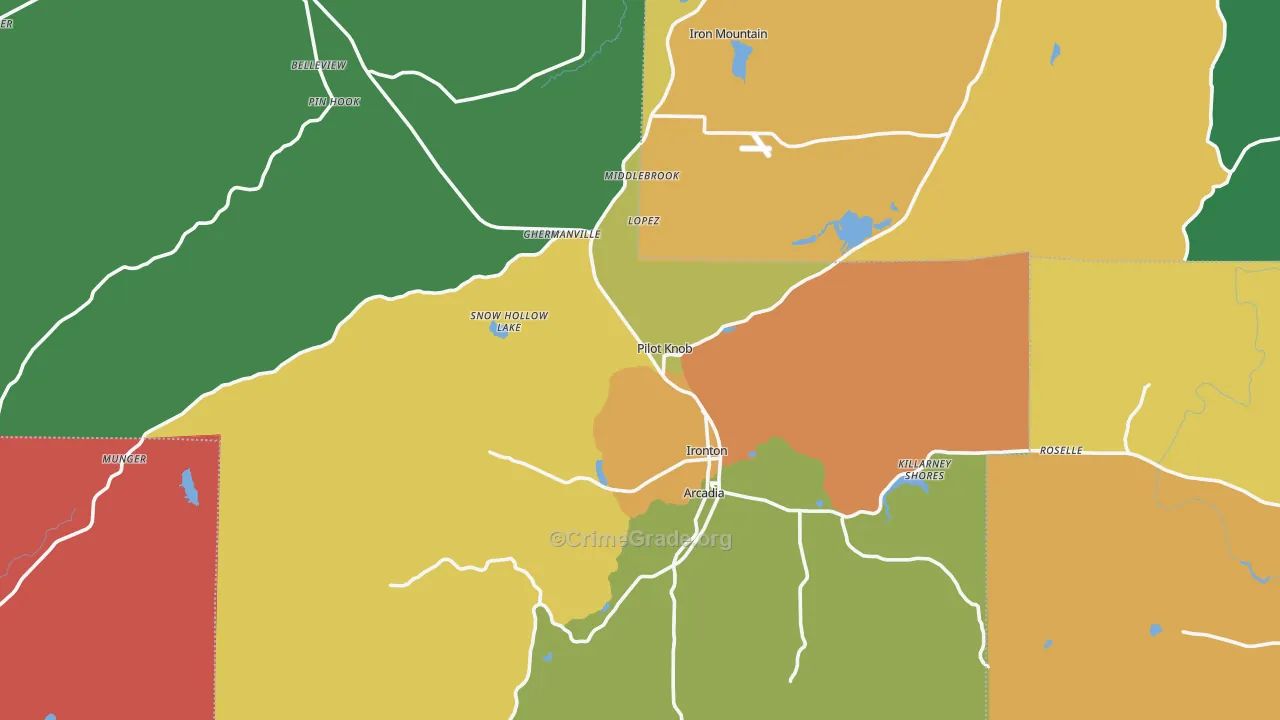Pilot Knob, MO Map of Robbery Rates