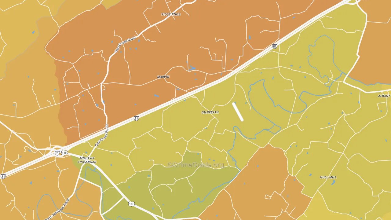 Pilot Knob, TN Map of Robbery Rates