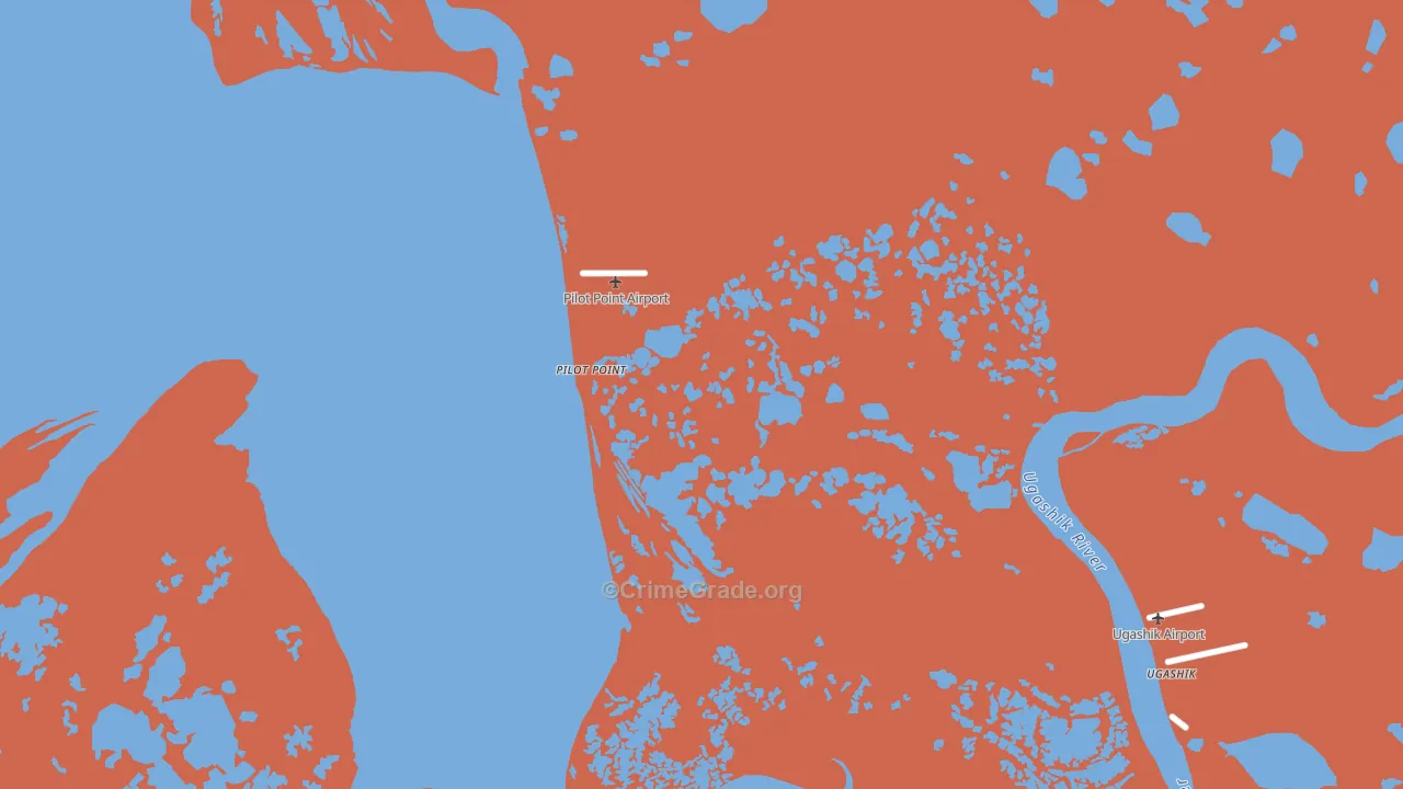 Pilot Point, AK Map of Robbery Rates