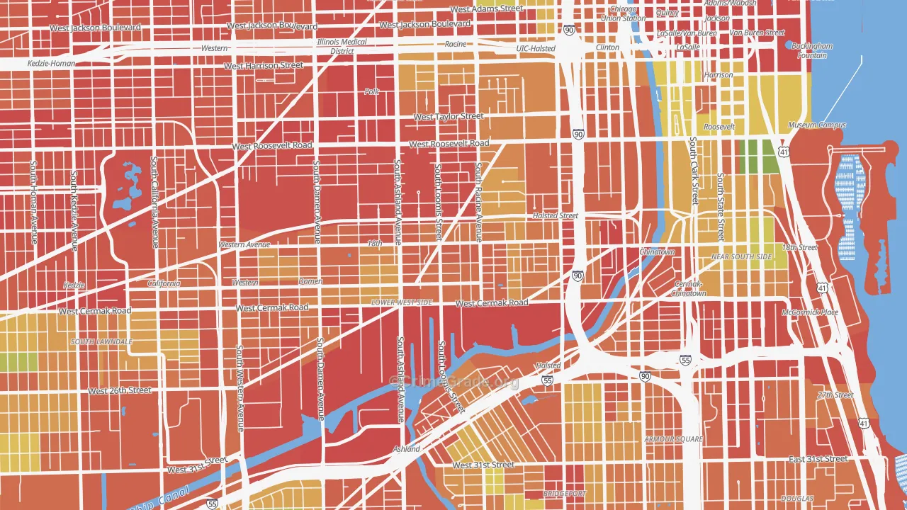 Pilsen, Chicago, IL Map of Robbery Rates