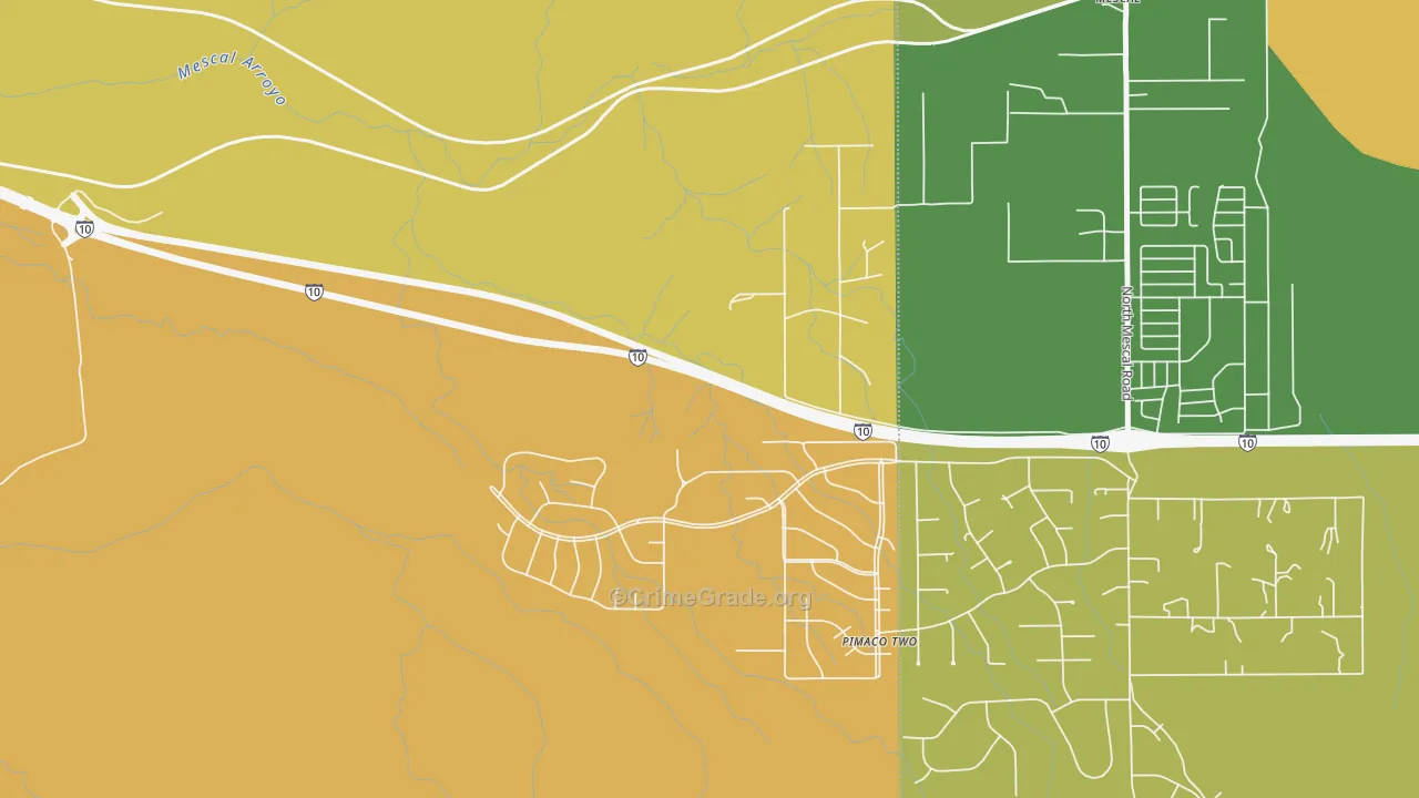 Pimaco Two, AZ Map of Robbery Rates