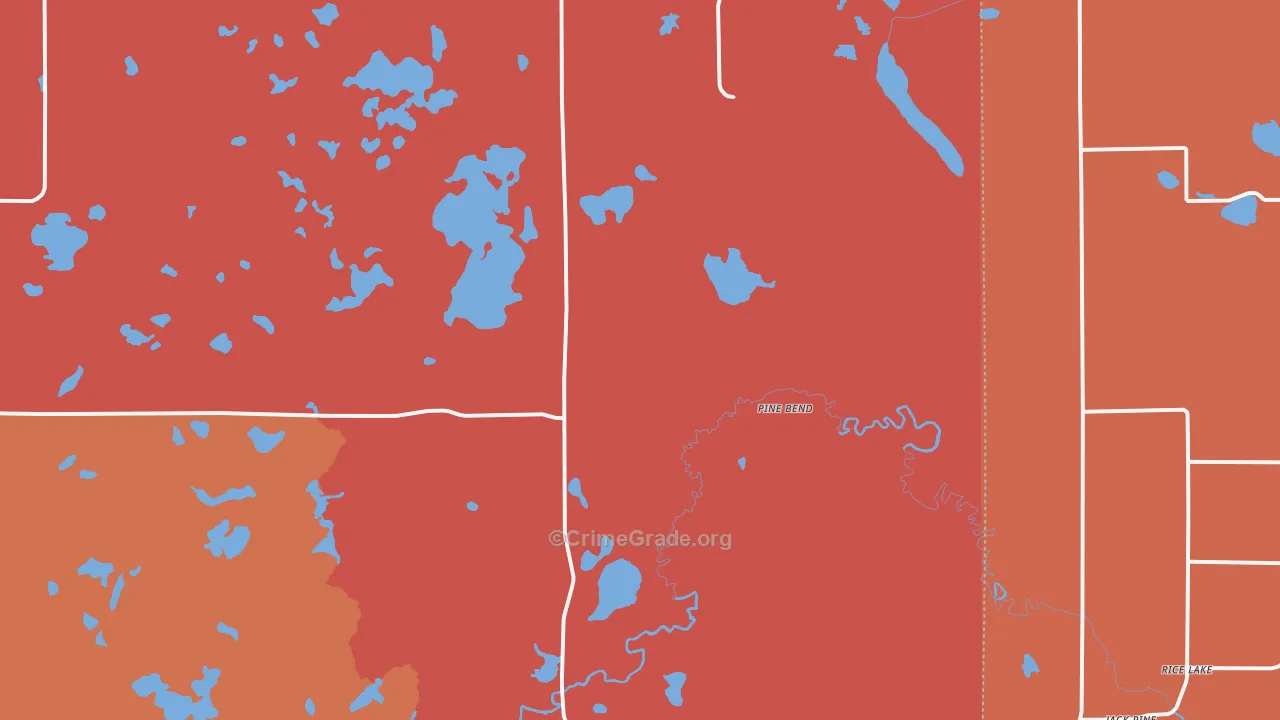 Pine Bend, MN Map of Robbery Rates